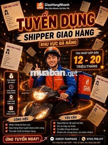 Hải Châu - Tìm gấp NHÂN VIÊN GIAO HÀNG bưu cục