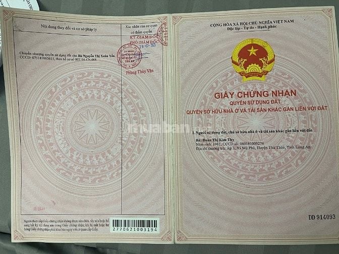 BÁN 2 SỔ ĐẤT Tân An, Long An cũ