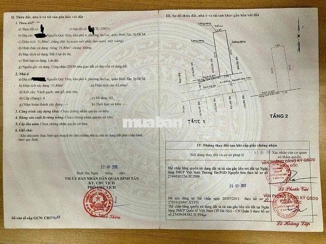 2mặt tiền, Nguyễn Quý Yêm, 3mX10,6m, 1lầu 2PN, hẻm🚗, sổ hồng, 3,750tỷ