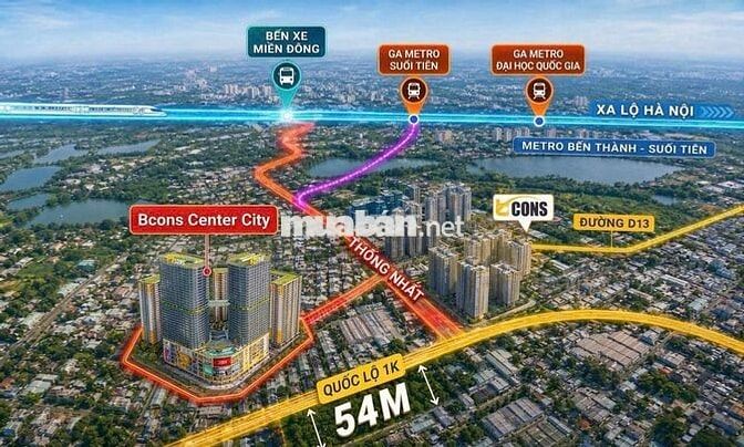 CHỈ CẦN 10% VỐN BAN ĐẦU – SỞ HỮU NGAY CĂN HỘ 2PN TẠI BCONS CENTER CITY