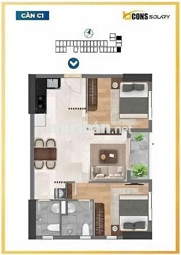 BÁN CĂN GÓC 61m2 - 2PN2WC BCONS TÂN ĐÔNG HIỆP GIÁ GỐC 