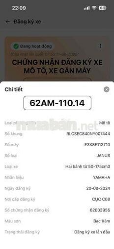 Yamaha Janus 2024 Xám bạc, 9 Chủ