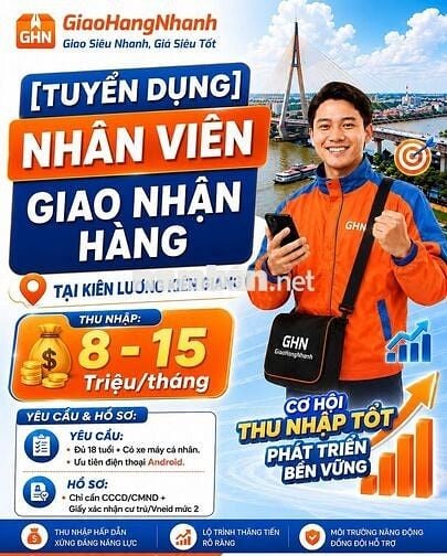 [KIÊN LƯƠNG] TUYỂN DỤNG SHIPPER GIAO HÀNG XE MÁY