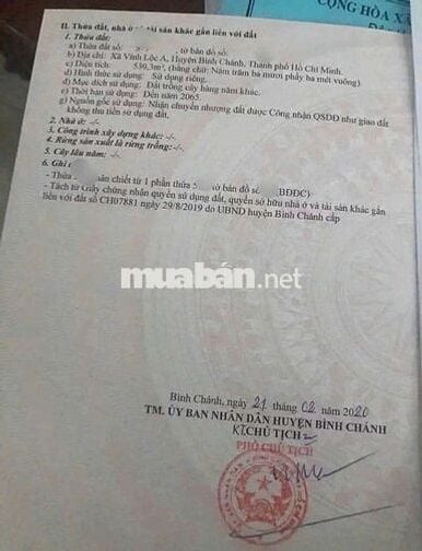 chính chủ cần bán sổ đất này 