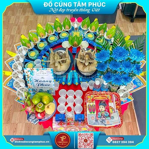 Ý Nghĩa Mâm Cúng Đầy Tháng Cho Bé Tone Màu Xanh Dương