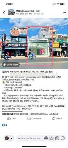cho thuê mb gốc Mậu Thân 25tr/tháng