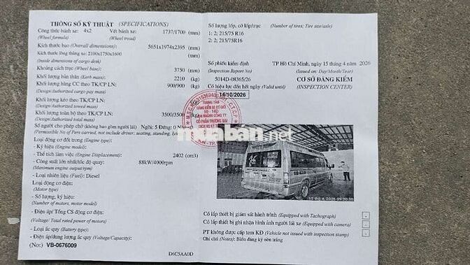 Ford Transit Van 2006 Ghi vàng