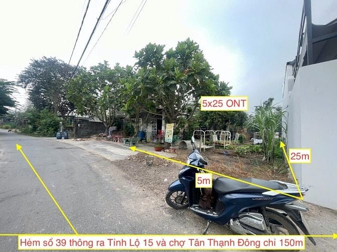 Bán đất đẹp tại Đường Số 39, Tân Thạnh Đông 5x25 ONT chỉ 2.75 tỷ