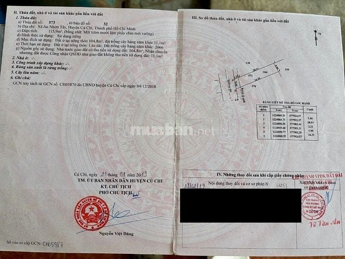 Đất bán xã An Nhơn Tây Củ Chi. Diện tích 5x22 ONT. Giá bán 1.3 tỷ 