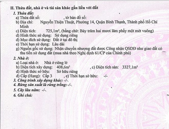 Bán tòa nhà Nguyễn Thiện Thuật, Bình Thạnh, 725m², 1 hầm + 7 tầng