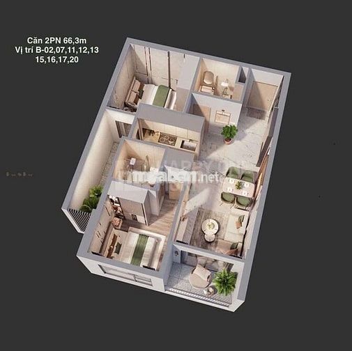 Chính chủ cần bán căn hộ Happy One Mori 2pn2wc, 66m2