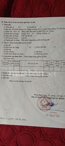 Cần bán gấp nhà 64m2 ngõ nông 
