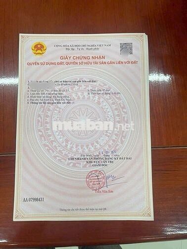chỉ 239tr sở hữu 87m2 đất thổ cư Kdc Vàm Cỏ