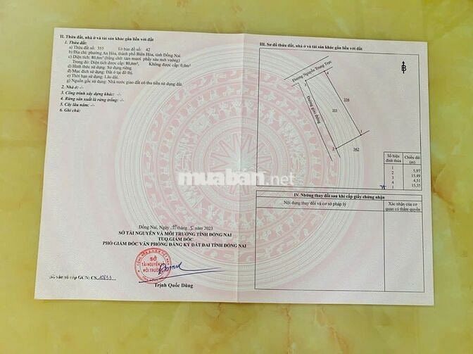 Bán gấp lô góc 2 mặt tiền sổ hồng riêng, công chứng ngay 100% thổ cư