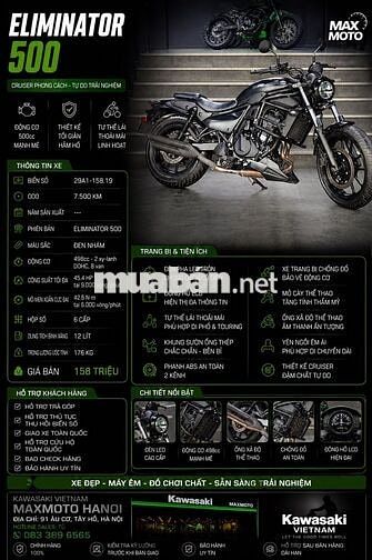 Kawasaki Eliminator 500 Đen 7.500 km