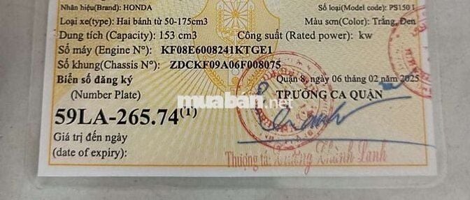 Honda PS 150i Trắng Đen chính chủ