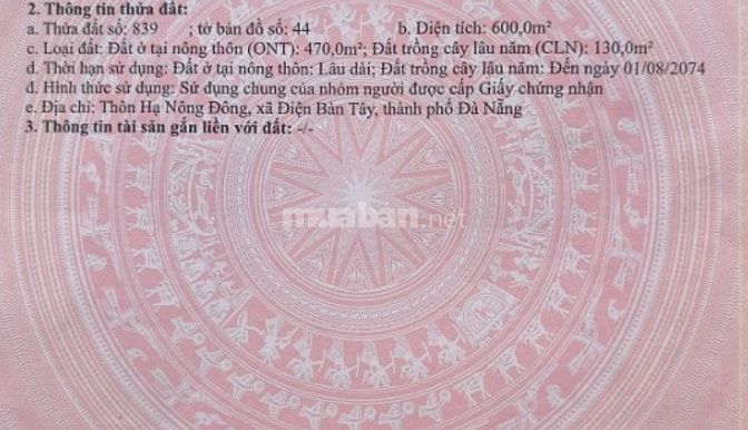 Chính chủ Cần bán gấp nhà đất Điện Bàn, Đà Nẵng