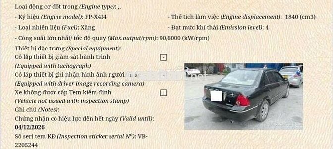 Ford Laser Ghia 1.8 Tự động 2004 Đen