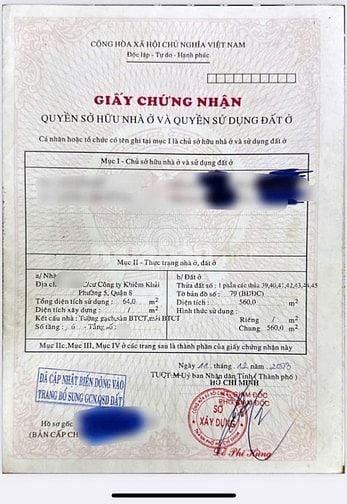  CC Khiêm Khải P5 Q8 - Căn góc thoáng mát 64m2 shr , ngay TTHC Q8