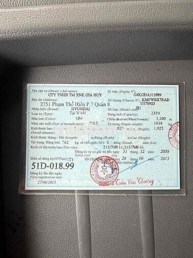 Bán Hyundai Starex 6 chỗ (Van) 2013 - Nhập Hàn - M