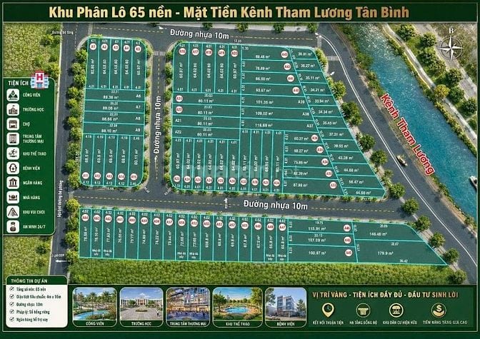 Đất Phân Lô sổ riêng Mặt Tiền Kênh Tham Lương - Nguyễn Văn Quá Quận 12