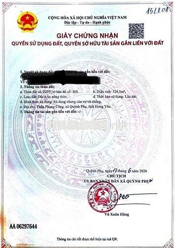 Cc Chào bán 2 lô đất  – Dự án Tân Hoá Quỳnh Hội – Quỳnh Phụ