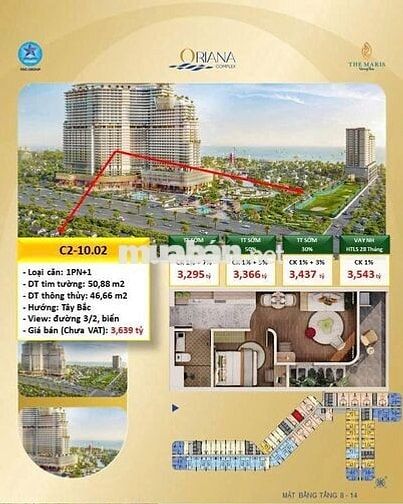 🌊 CĂN 1PN+1 ORIANA COMPLEX – VIEW ĐƯỜNG 3/2, BIỂN | CHỈ TỪ 64TR/M² 🌊