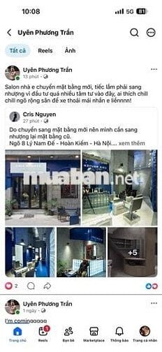 Sang nhượng lại mặt bằng kinh doanh salon VIP pro tại phố Lý Nam Đế