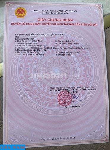 BÁN BIỆT THỰ HẺM 2 XE HƠI TRÁNH NHAU : 101/62 NGUYỄN CHÍ THANH - P. 9 