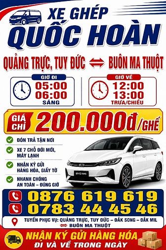 Xe Quốc Hoàn - Tuyến Đắc Song, Đắk Mil- đi Buôn Ma Thuột
