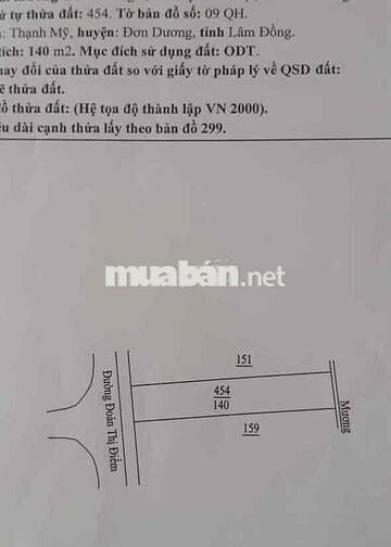 BÁN ĐẤT THỔ CƯ MẶT TIỀN ĐƯỜNG ĐOÀN THỊ ĐIỂM - TT THẠNH MỸ, ĐƠN DƯƠNG