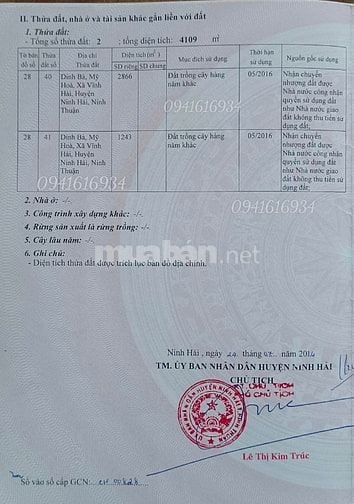 Cần bán đất diện tích lớn. Vị trí đẹp.
