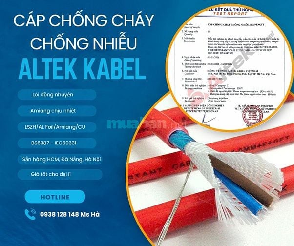 Cáp tín hiệu chống cháy chống nhiễu Altek kabel 2x0.75/2x1.0/2x1.5/2x2