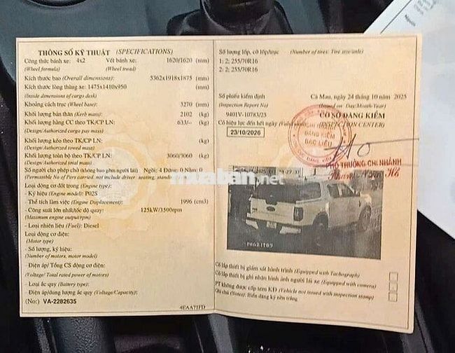 Ford Ranger XLS 2022 Trắng, ODO 72067.8 km
