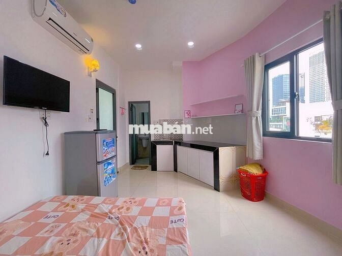 Phòng Studio xinh +chiếc view ngắm pháo hoa Q1-Full nội thất+Tivi