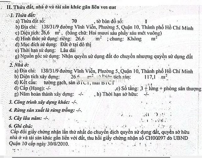 hẻm 3m 138/31/9 Ngô Quyền phường Diên Hồng ( quận 10 ) 5 tầng