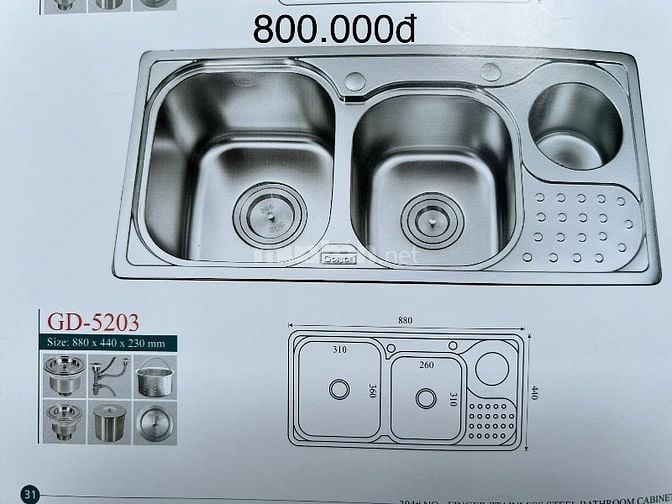 Thanh lý chậu rửa chén inox hiệu Girlde
