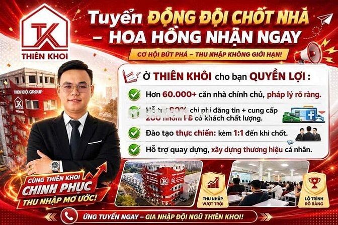 💸TUYỂN CHUYÊN VIÊN KINH DOANH BĐS - HOA HỒNG 3%🌹