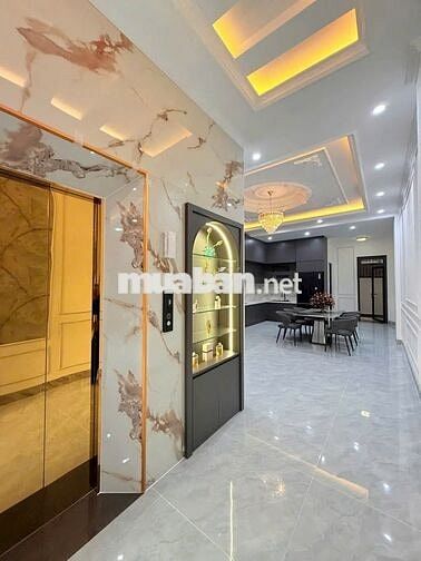 Nhà sổ riêng mới xây có thang máy đường 9m ở và kinh doanh được