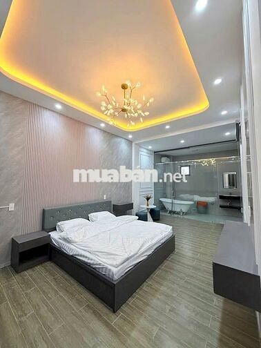 Nhà sổ riêng mới xây có thang máy đường 9m ở và kinh doanh được