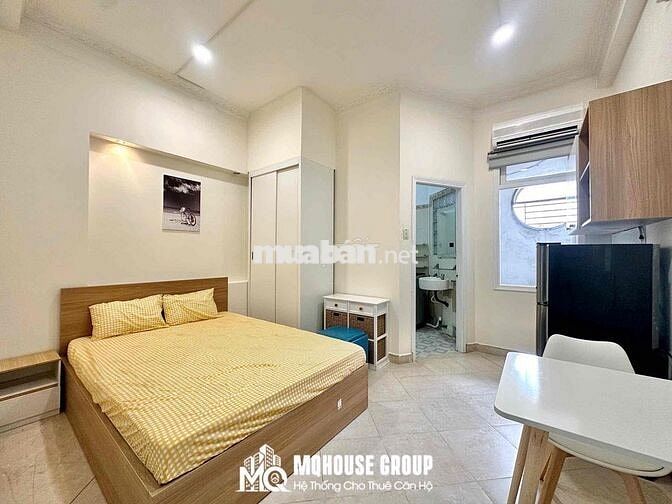 CHDV studio/1PN tách bếp balcony full nội thất, tone pastel hiện đại