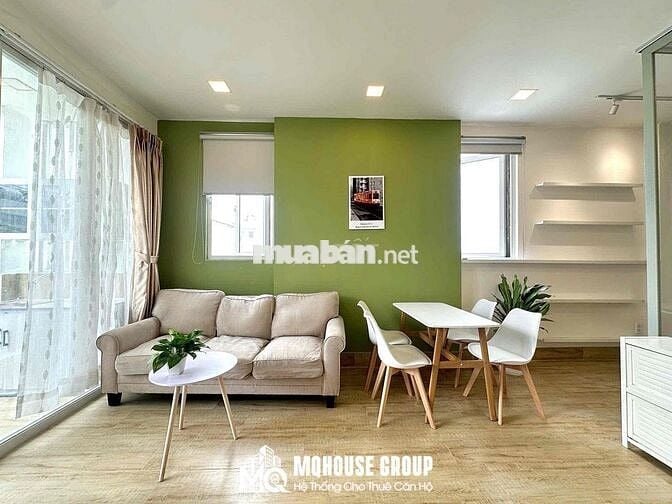 CHDV studio/1PN tách bếp balcony full nội thất, tone pastel hiện đại