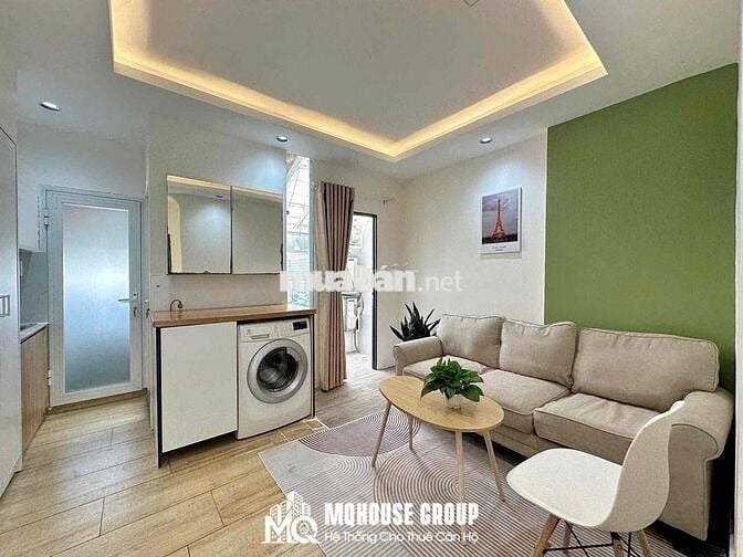 CHDV studio/1PN tách bếp balcony full nội thất, tone pastel hiện đại