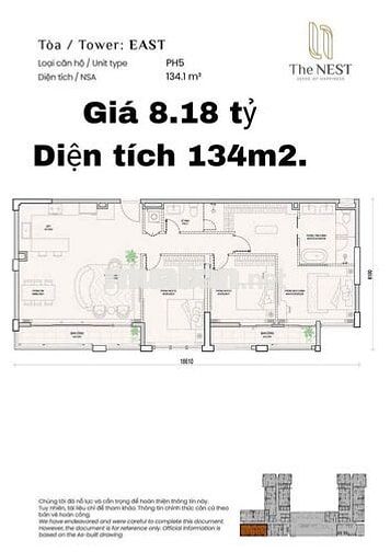 Bán căn penthouse The Nest giá 8.218 thành phố mới