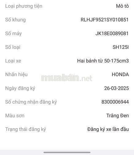 Honda SH 2025 Trắng Đen