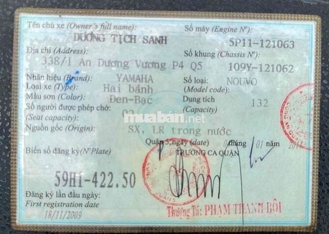 Bán Yamaha Nouvo 4, BSTP, Giấy tờ đầy đủ