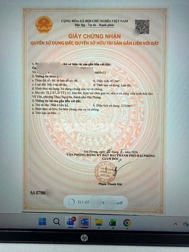 Gia đình cần chuyển nhượng căn TL1.07 dự án Vinhomes Vũ Yên