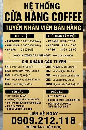TUYỂN  03 LĐPT,  01 ĐÓNG GÓI, 02 KCS,  TẠP VỤ VP