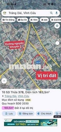 BÁN LÔ THỔ CƯ DÀI 45m NGAY ĐƯỜNG NGUYỄN ÁI QUỐC