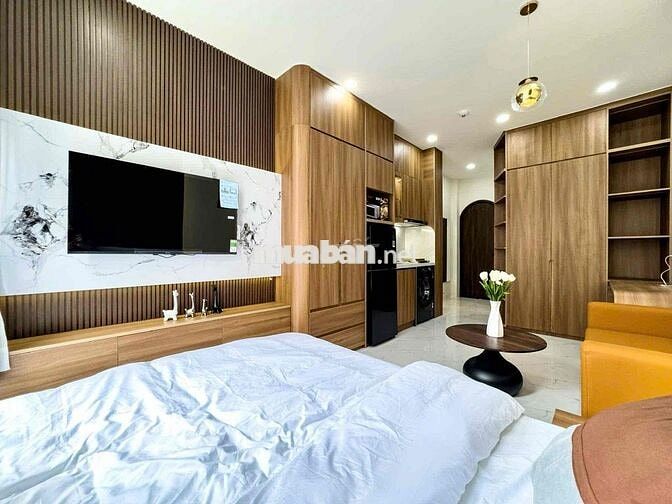 CĂN HỘ NGAY PHAN VĂN TRỊ MỚI 100% CỬA SỔ LỚN CÓ TIVI 35M2